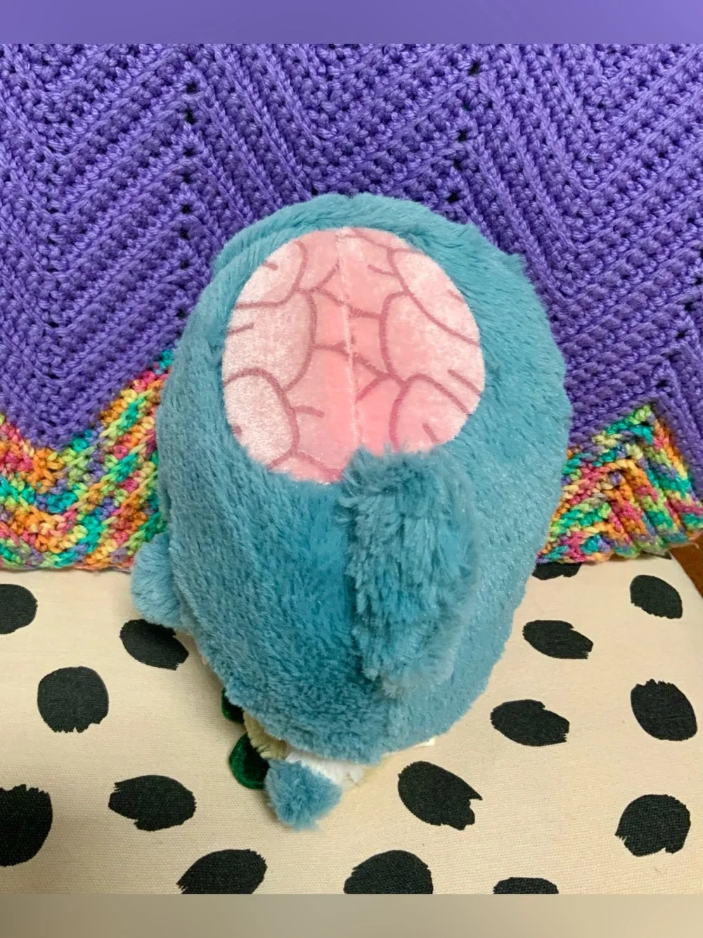 Zombie Stuffed Plush Ideal Toys Walking Undead Doll Pink Brains Halloween Decor